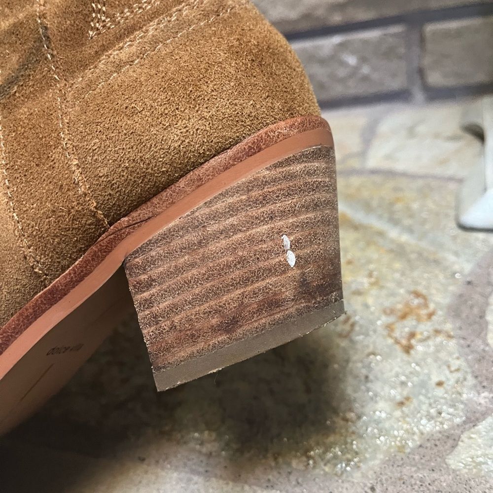 Dolce Vita Solow Suede Pointed Toe Cowboy Western Boots Suede Brown Tan 7.5 - Picture 4 of 12